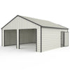 Double Garage Metal Shed With Side Entry Door, Can Storage Power Tools, Motorized Machinery, Farm Equipment, Pick Up Truck - Cream