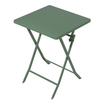 3 Piece Patio Bistro Set Of Foldable Squaretable And Chairs - Dark Green