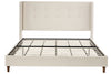 Peyton - King Bed Upholstered With High Headboard, Traditional Hand Buttoned Tufting - Ivory Velvet