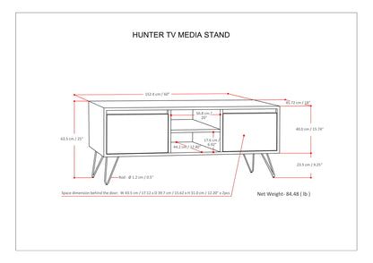 Hunter - TV Media Stand - Umber Brown Stain