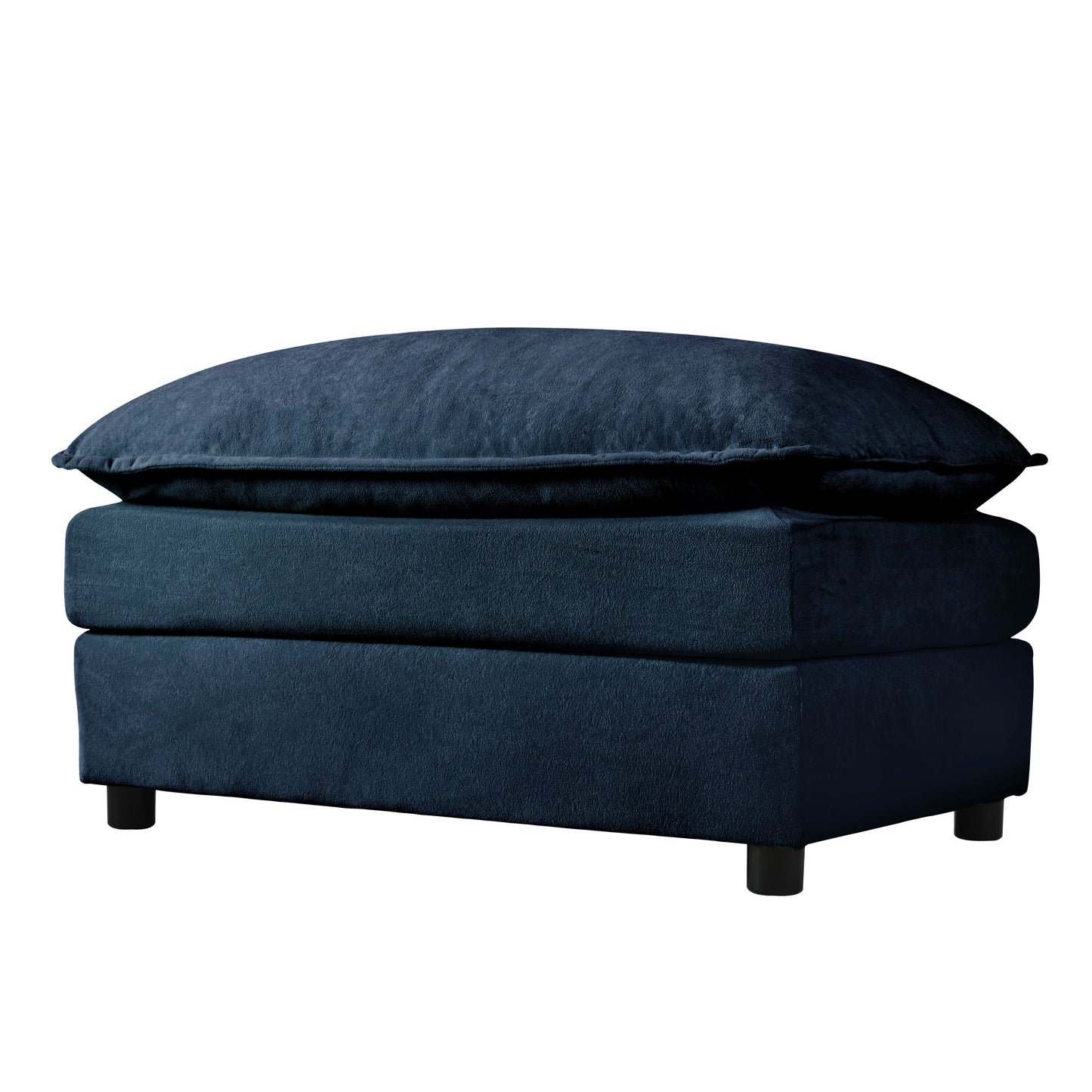 Oversized Recliner Chair With Movable Ottoman, Soft Chenille Upholstered Indoor Lounge Chair, Diy Combination - Blue