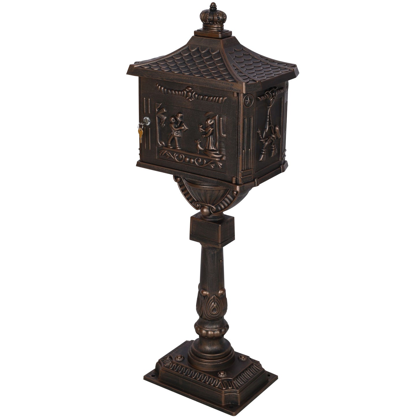 Cast Aluminum Mail Box, Postal Box, Mailbox - Bronze