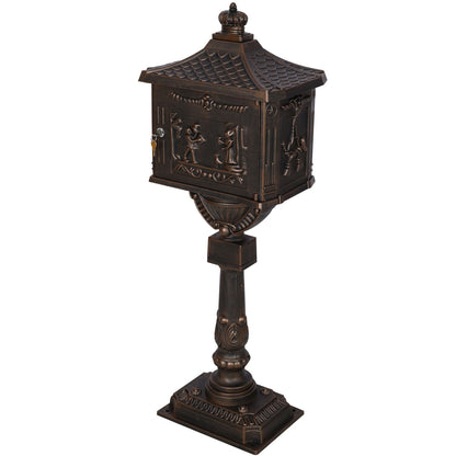 Cast Aluminum Mail Box, Postal Box, Mailbox - Bronze