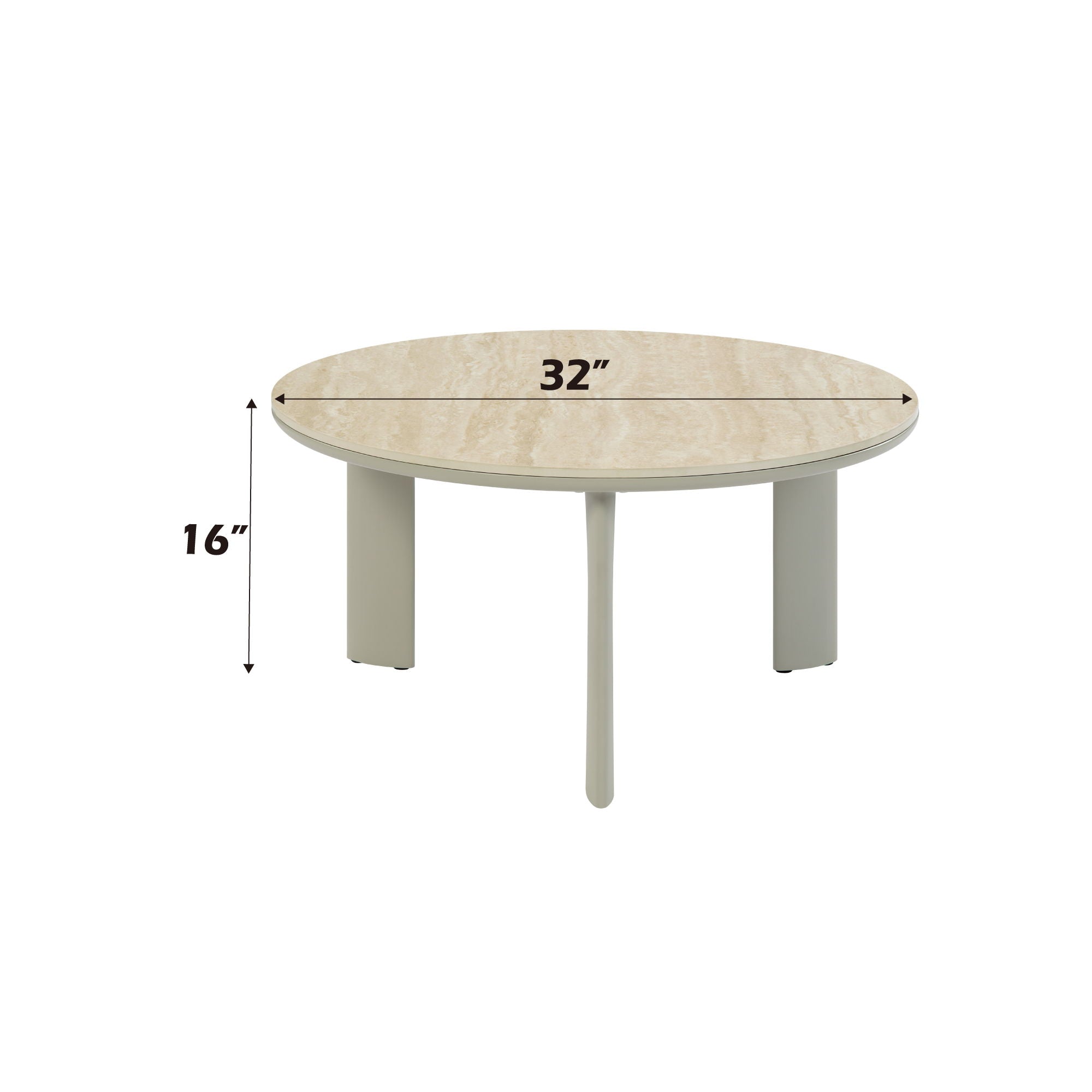 Ingram - Ceramic Top Coffee Table - Light Gray
