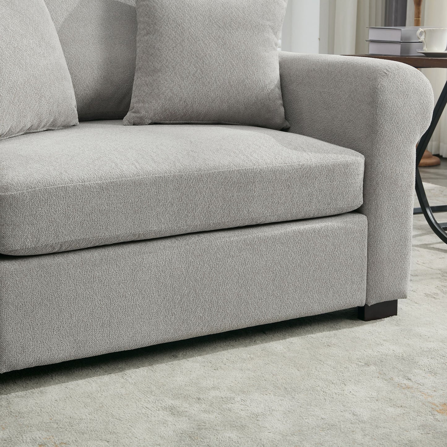 Modern Chenille Oversized Armchair, Chair And A Half, Single Sofa For Bedroom, Living Room, Wide - Light Gray