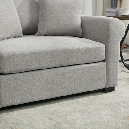 Modern Chenille Oversized Armchair, Chair And A Half, Single Sofa For Bedroom, Living Room, Wide - Light Gray