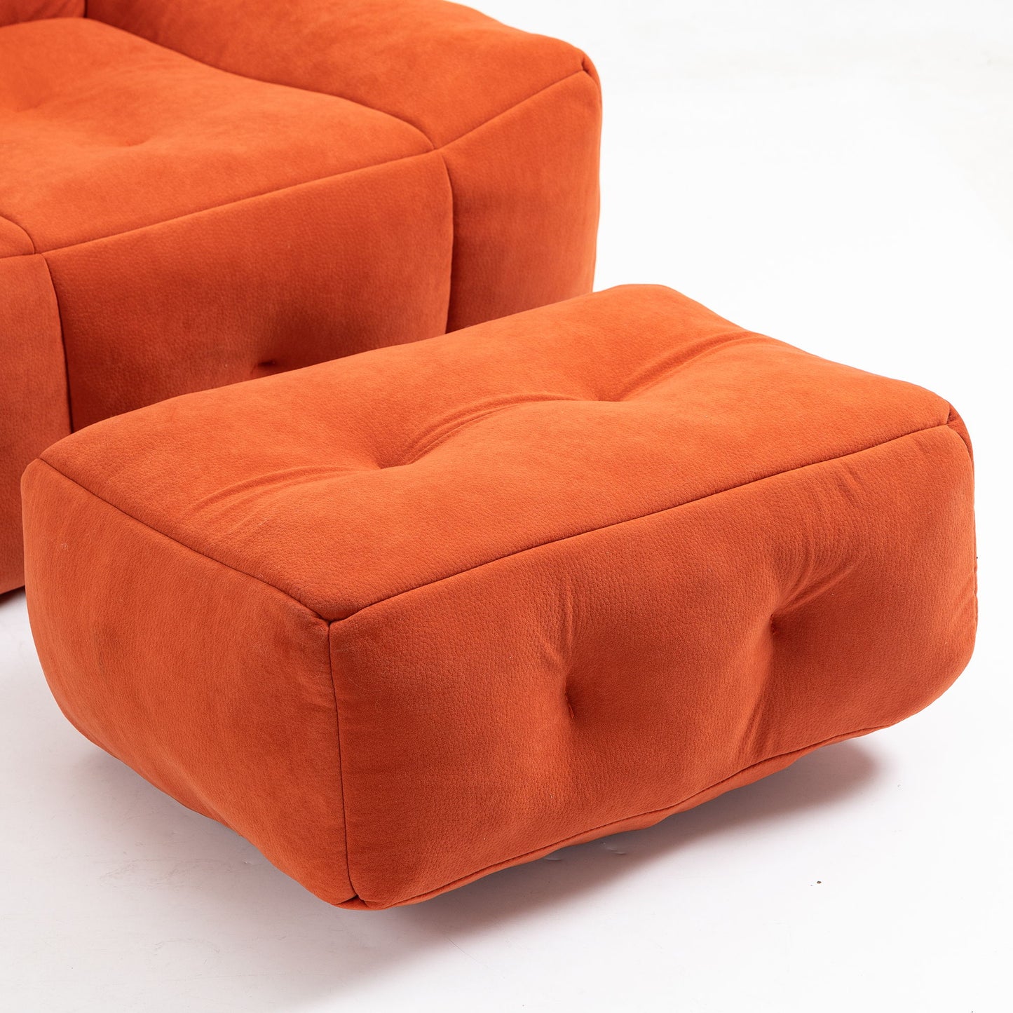 Fluffy Bean Bag Chair, Comfortable Bean Bag For Adults And Children, Super Soft Lazy Sofa Chair With Memory Foam And Ottoman, Indoor Modern Focus Bean Bag Chair For Living Room, Bedroom, Apartment - Red