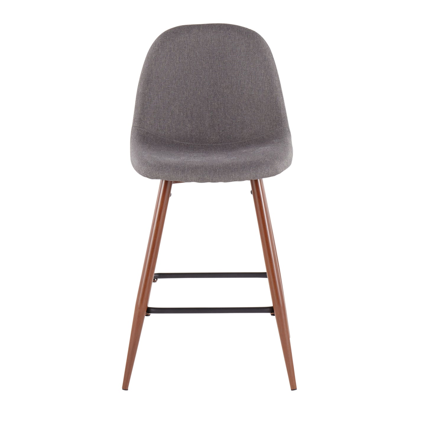 Pebble - Mid-Century Modern Counter Stool (Set of 2) - Walnut / Charcoal