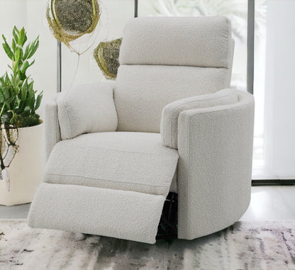 Sagen - Boucle Glider Recliner With Swivel - Beige