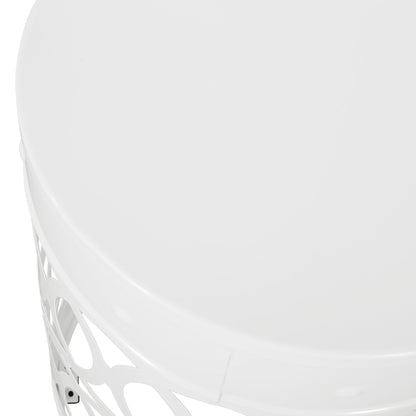 Outdoor Metal (Set of 2) End Table - White