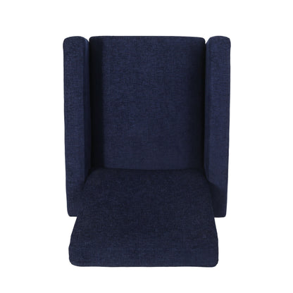 Wide Hand Manual Club Recliner - Navy Blue