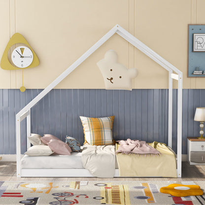 Twin Size Playhouse Style Bed - White