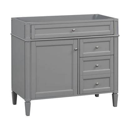 Bathroom Vanity Without Top Sink, Modern Bathroom Storage Cabinet With 2 Drawers And A Tip-Out Drawer, Frame (Not Include Basin Sink) - Gray