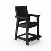 Modern Counter Chair Sleek HDPE Poly Lumber For Dining, Patio, And Garden Comfort - Black