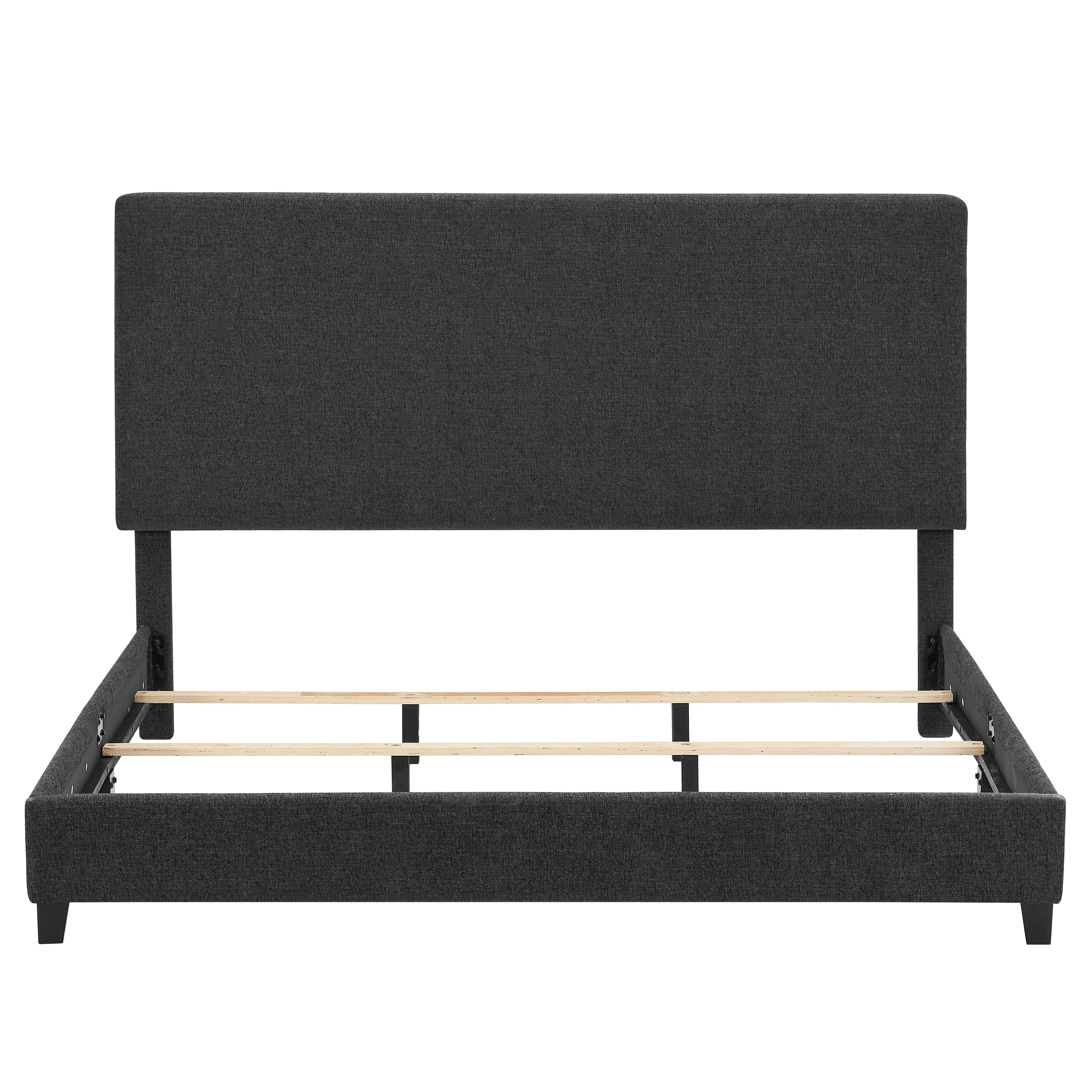 King Size Upholstered Platform Bed - Charcoal Gray