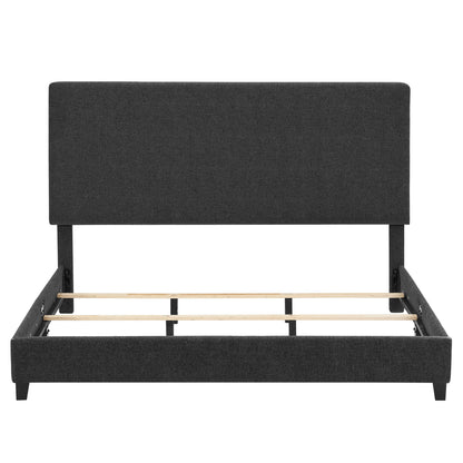 King Size Upholstered Platform Bed - Charcoal Gray
