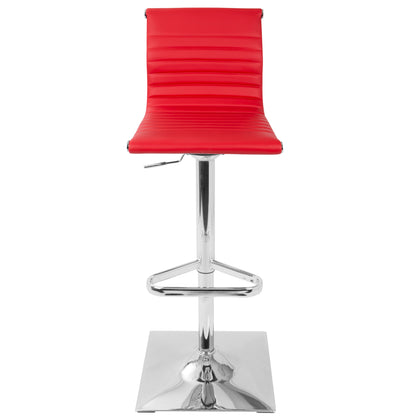 Masters - Contemporary Adjustable Barstool With Swivel - Red