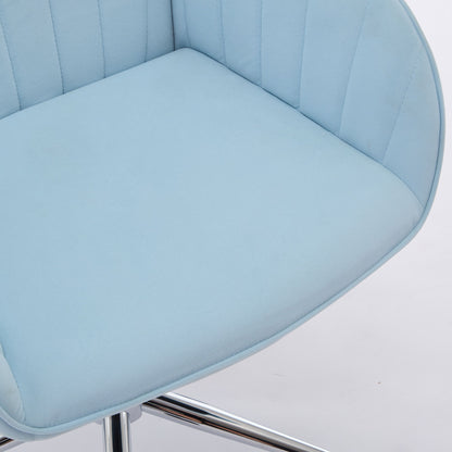 Adjustable Office Chair, Home Bedroom, Ergonomic Swivel Chair, Backrest Seat, Comfortable For Long Sitting - Baby Blue