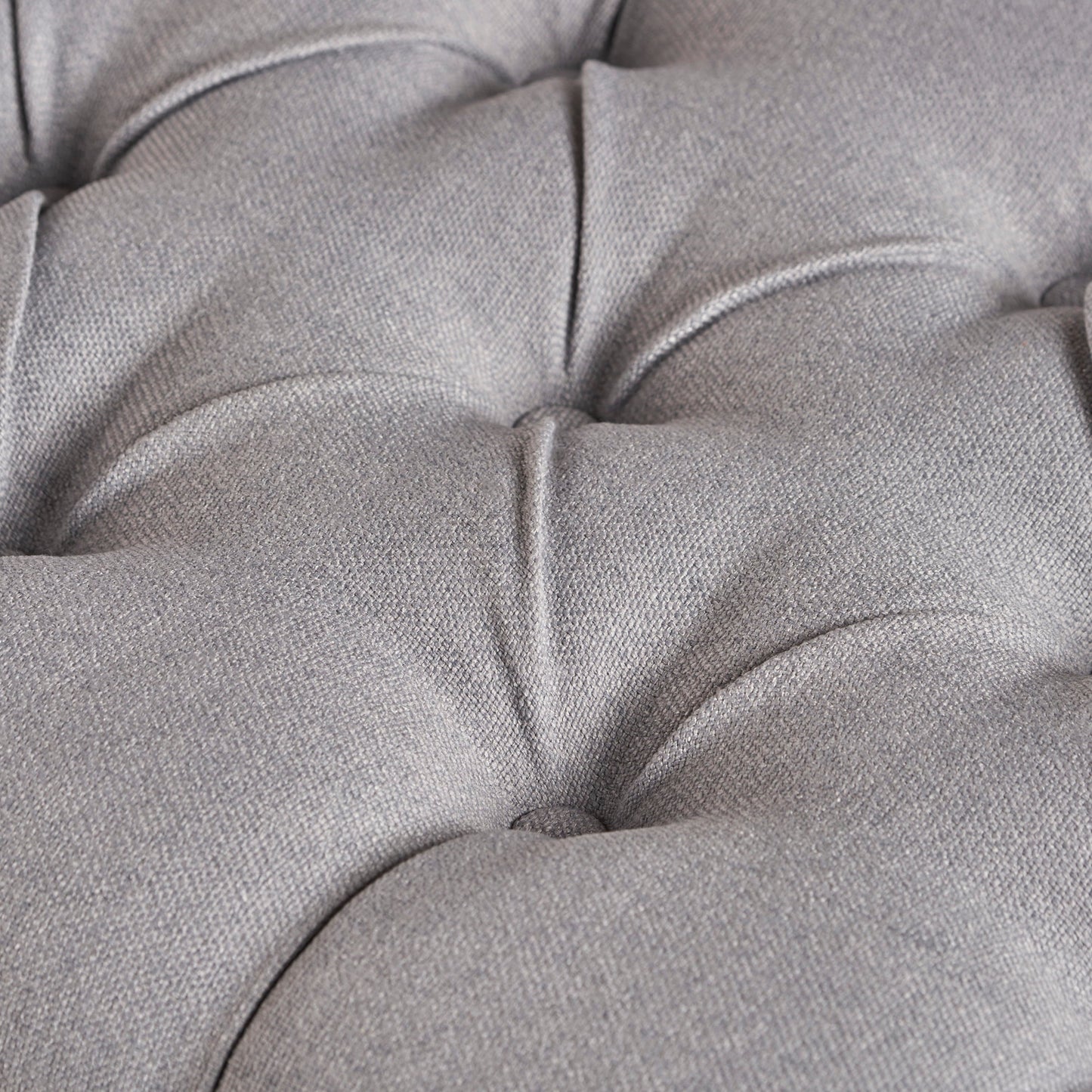 Hilton - Ottoman Bench With Classic Button Tufting - Light Gray
