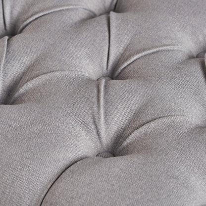 Hilton - Ottoman Bench With Classic Button Tufting - Light Gray