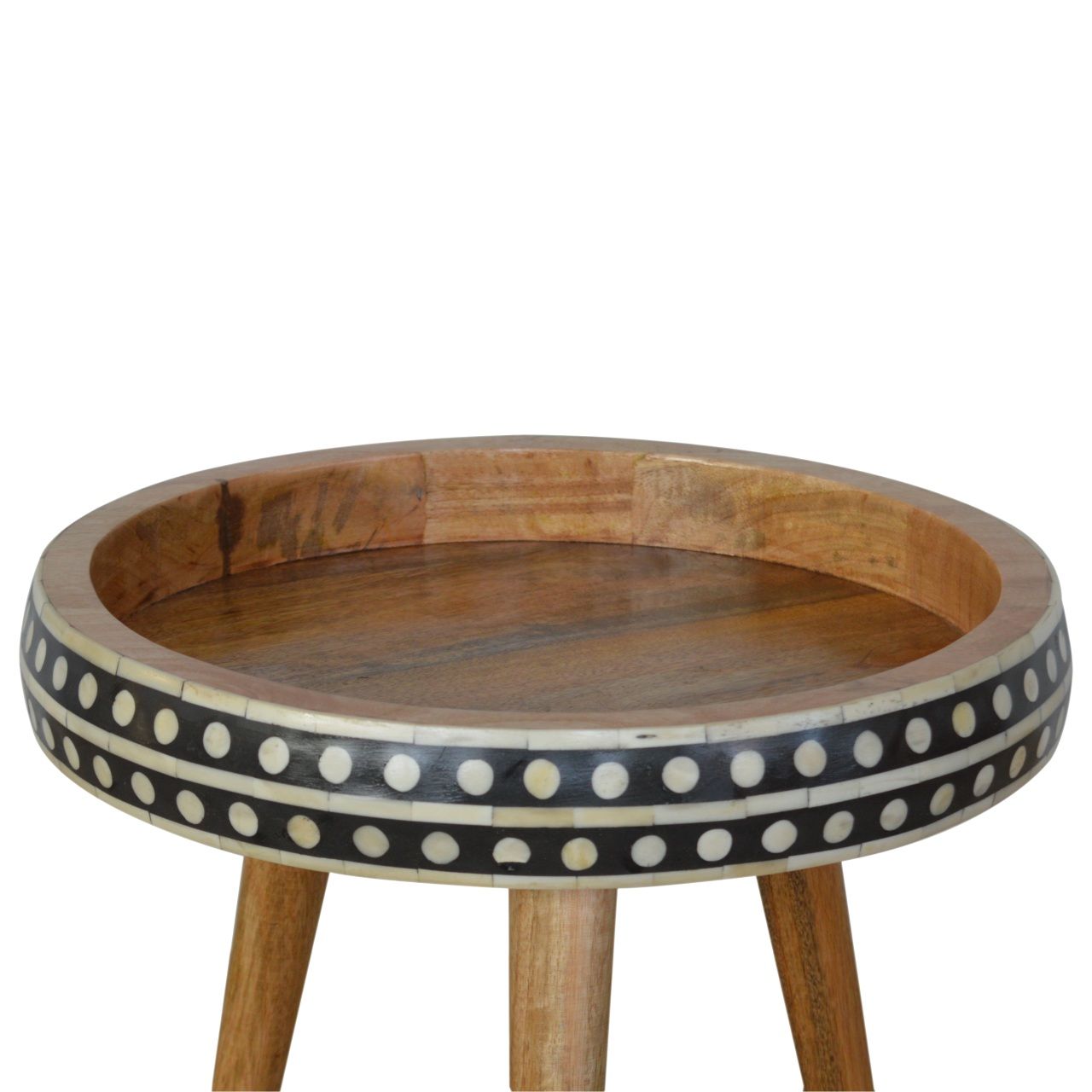 Small Dotted End Table - Oak
