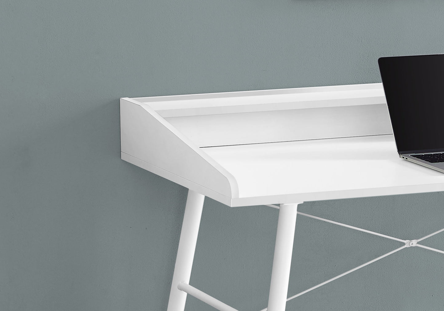 Computer Desk For Home Office, Laptop, Storage Shelves, Convenient Design - White