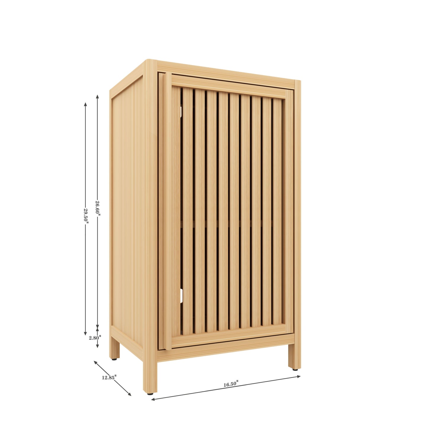 Bamboo Freestanding Storage Cabinet With Door And Shelf For Bathroom, Living Room, Kitchen - Natural / Natural Wood
