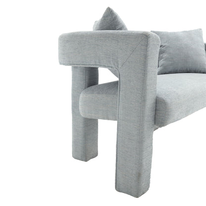 Modern Loveseat Sofa, Comfy Upholstered 2 Seater Sofa - Mint Green