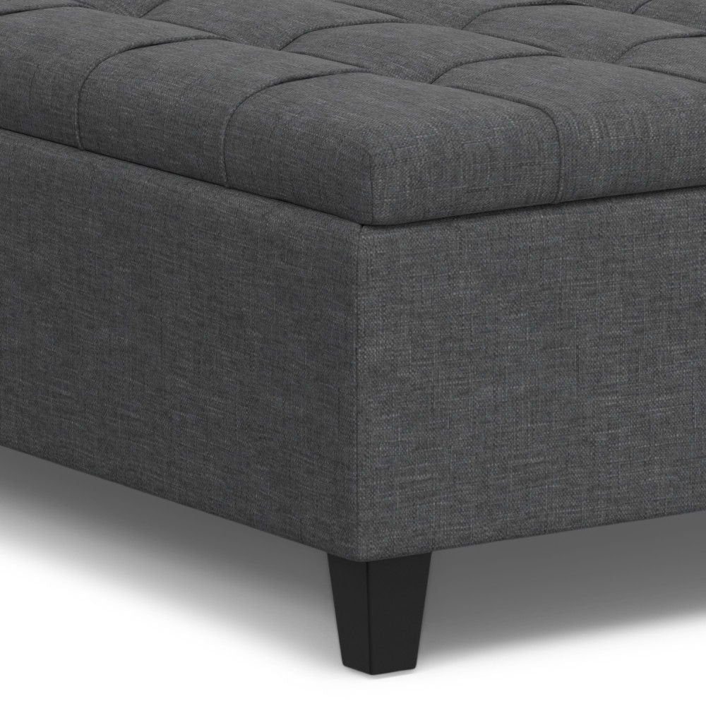 Harrison - Multifunctional Large Square Coffee Table Storage Ottoman - Gray