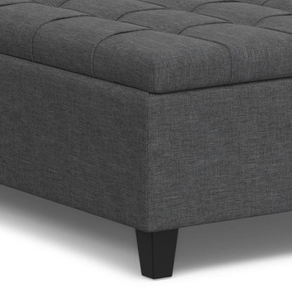 Harrison - Multifunctional Large Square Coffee Table Storage Ottoman - Gray
