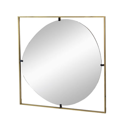 Poppy Mirror With Metal Frame Contemporary Design For Bathroom, Entryway Wall Decor - Golden Black