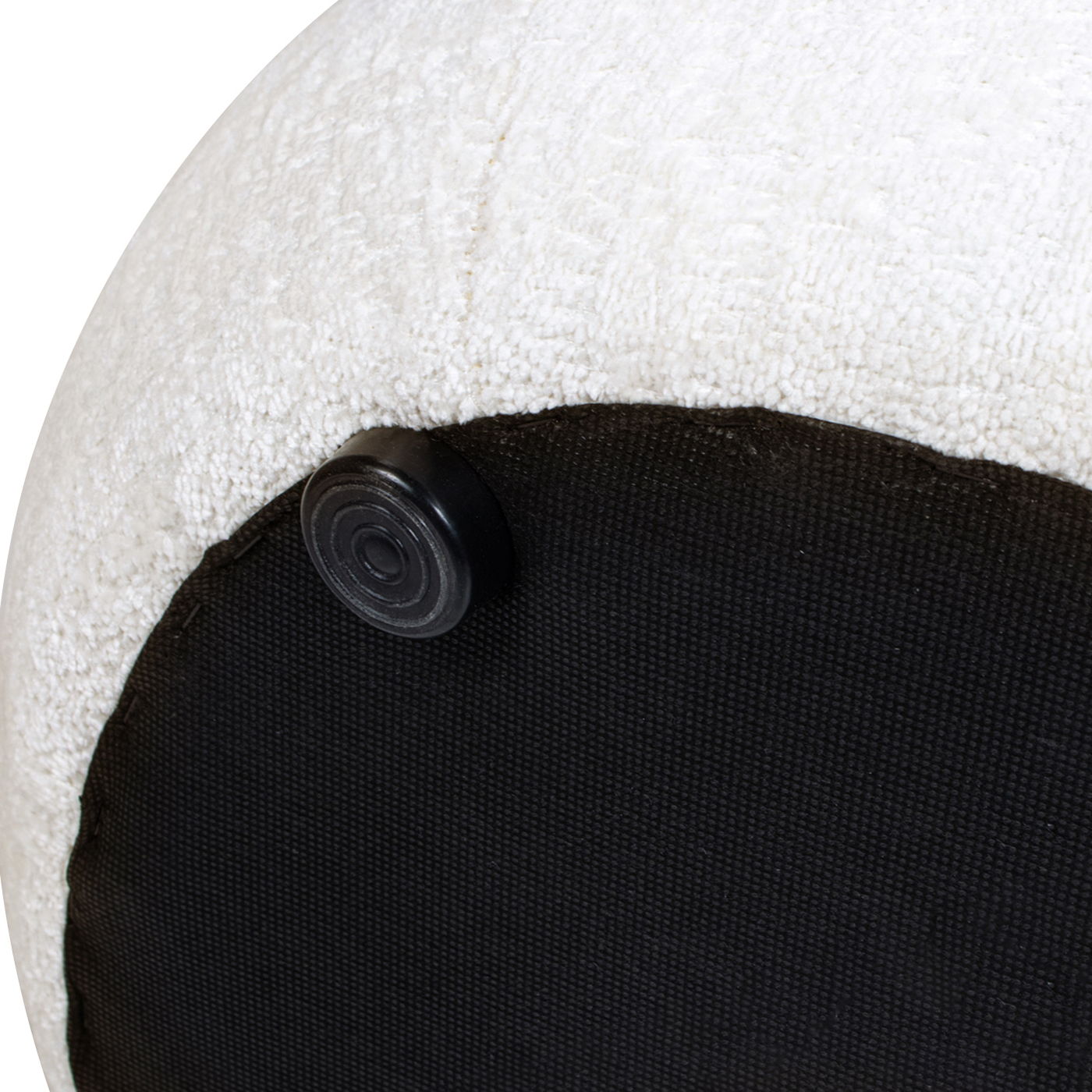 Nest - Low Round Upholstered Ottoman - Almond White