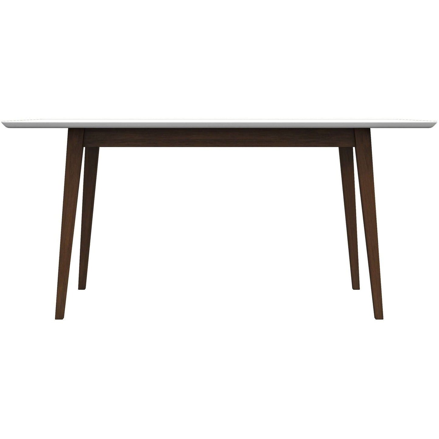 Mary - Modern Style Solid Wood Rectangular Dining Kitchen Table - White, Brown