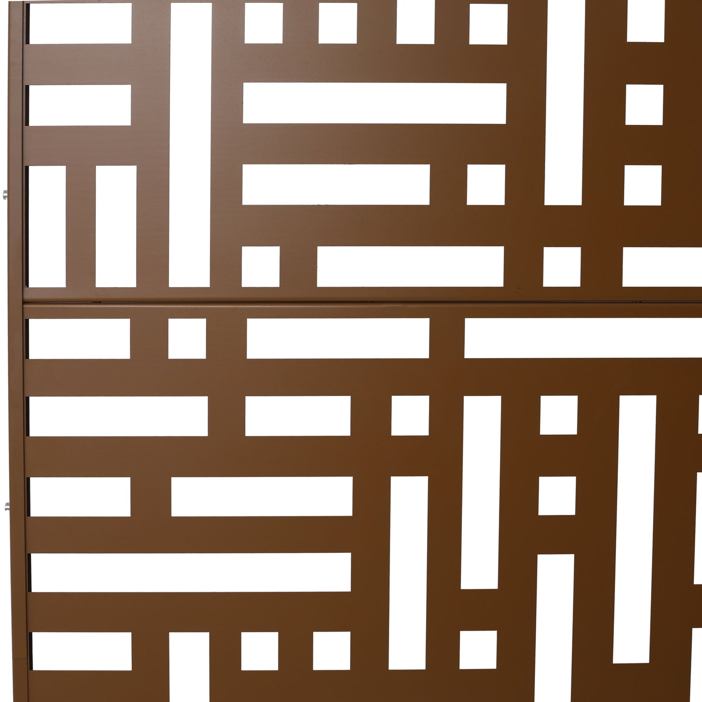 Outdoor & Indoor Privacy Screen Metal Privacy Screen, Freestanding Decorative Privacy Screen - Brown
