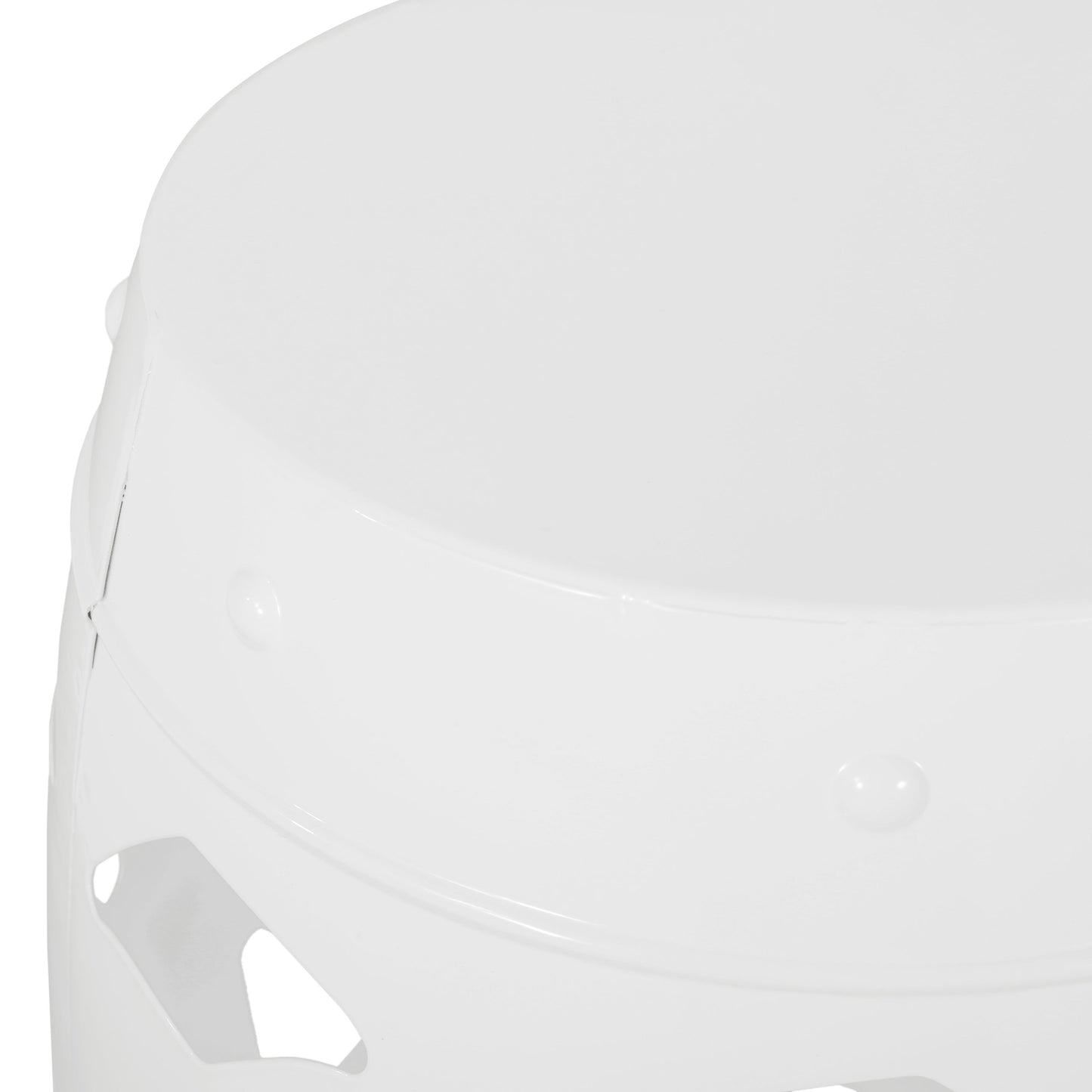 Large Metal End Table -White