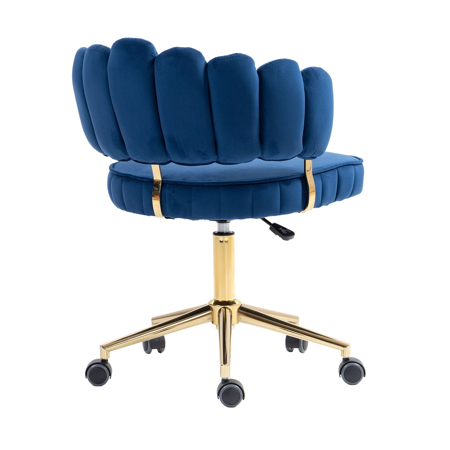 Modern Home Office Desk Chair With Adjustable Height And Swivel Wheels - Navy