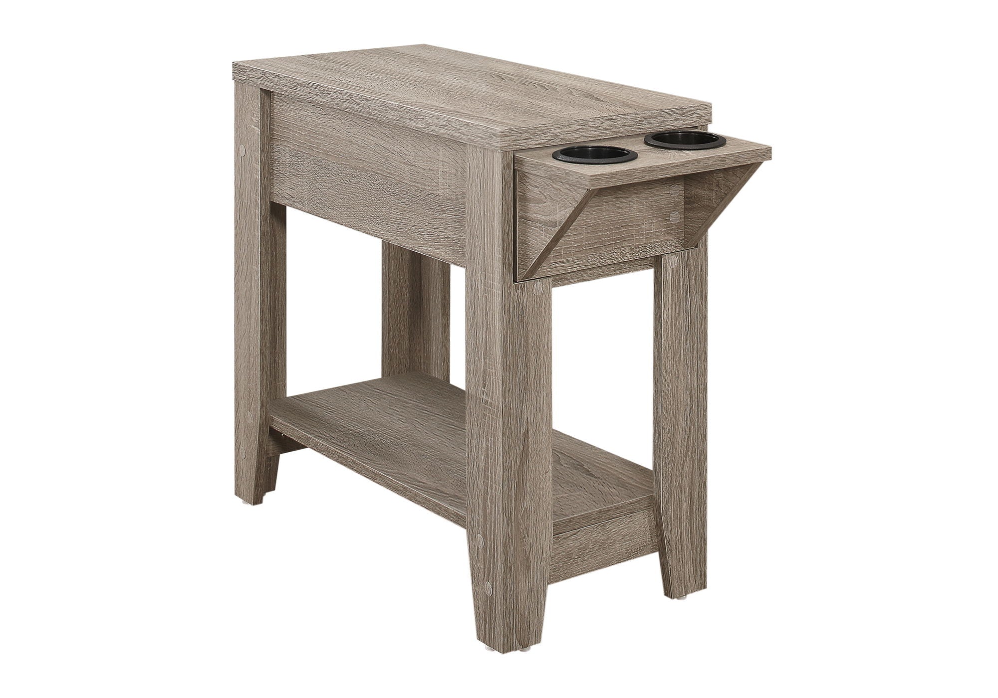 Accent Side Table, Storage, Lamp, Transitional - Taupe