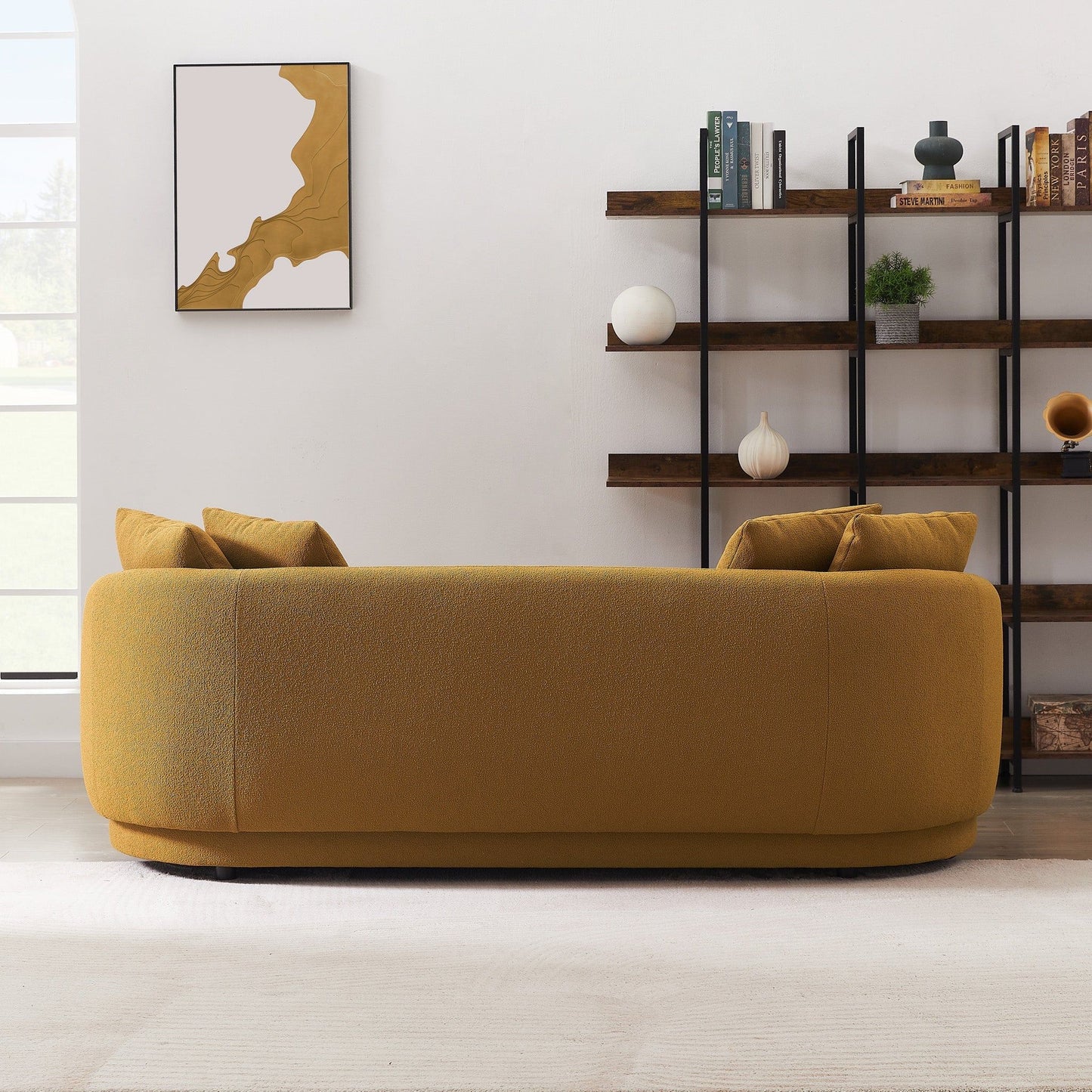 Dylan - Modern French Boucle Sofa - Dark Yellow