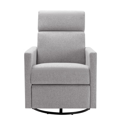 Modern Upholstered Rocker Nursery Chair Plush Seating Glider Swivel Recliner Chair - Gray