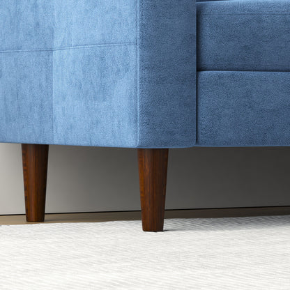 Convertible Combination Sofa, Sofa L Shaped, Sofa With Storage Cabinet Footstool, Living Room Sofa, Living Room 3 Seater Combination Sofa - Navy Blue