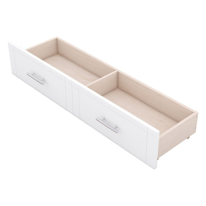 Full Size Murphy Bed With Shelves, Drawers And USB Ports - White
