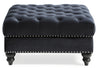 Elegant Traditional Upholstered Ottoman For Living Spaces - Black