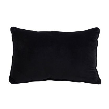 Velvet Pillow With Embroidered Joy And Frosty Snowflake, For Christmas Halloween Holiday Decor (Set of 2) - Black White