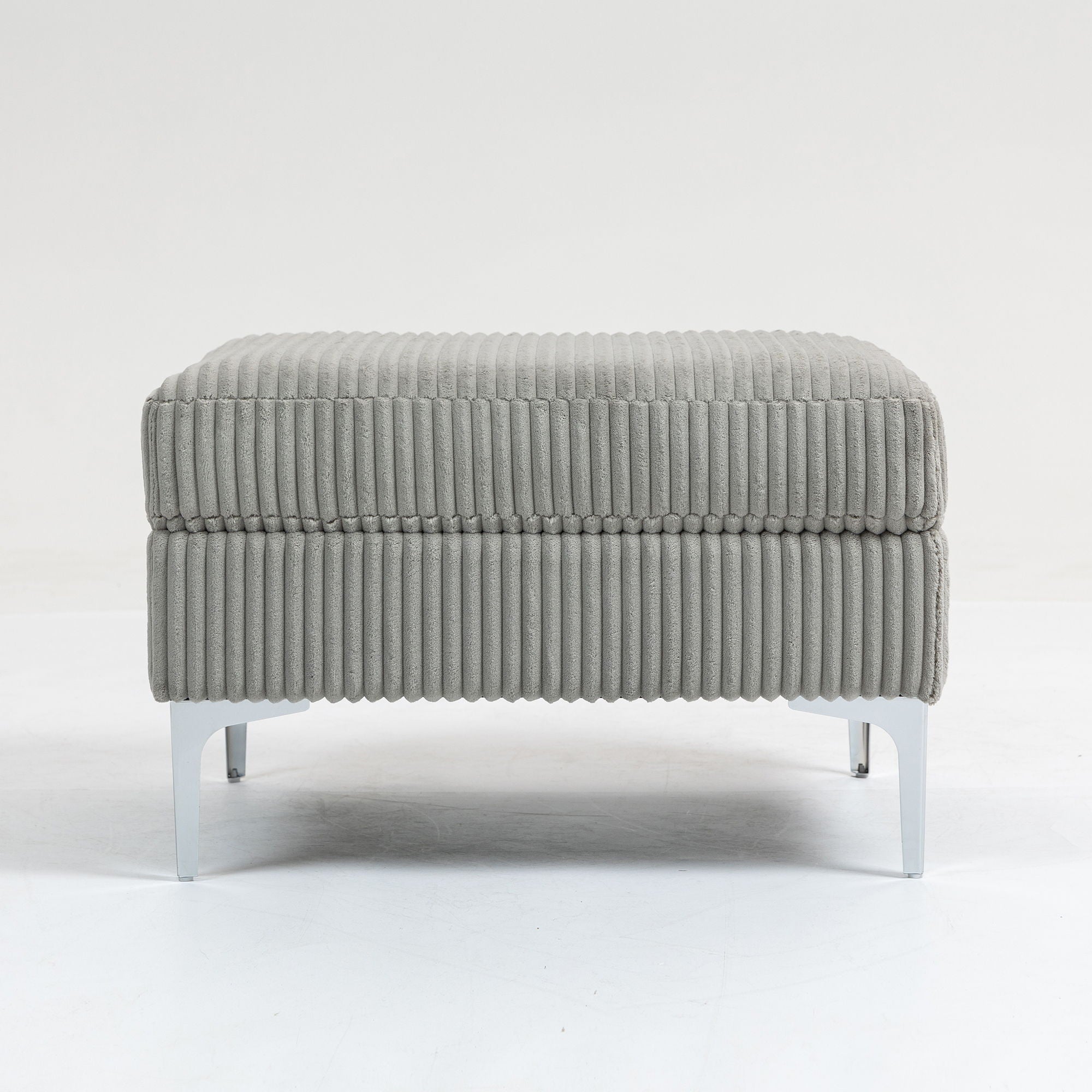 Modular Sectional Sofa Square Ottoman Module, Storage Ottoman Footrest - Gray