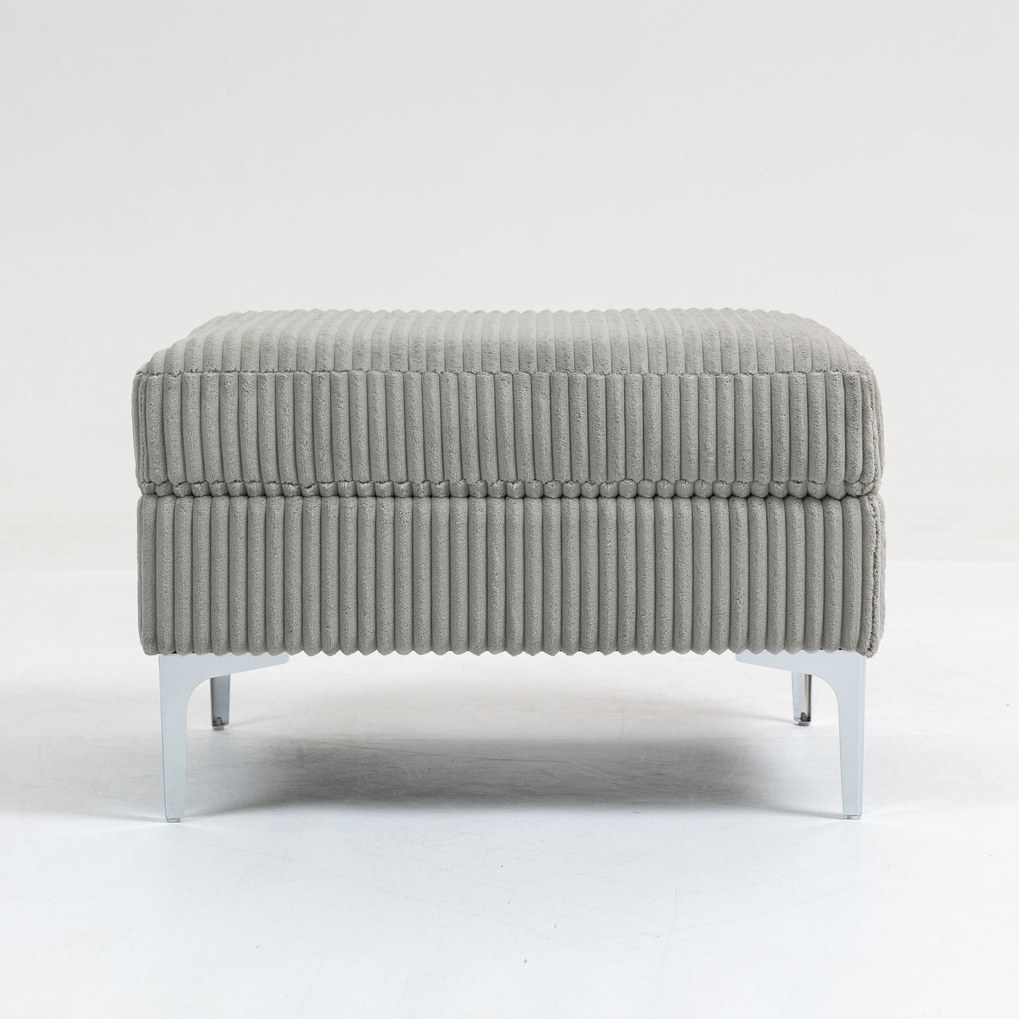 Modular Sectional Sofa Square Ottoman Module, Storage Ottoman Footrest - Gray