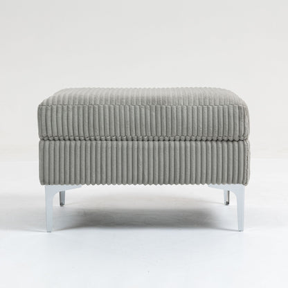 Modular Sectional Sofa Square Ottoman Module, Storage Ottoman Footrest - Gray