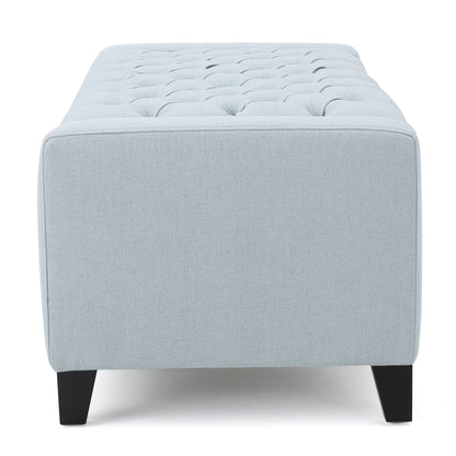 Stylish Guernsey Ottoman With Storage Function - Light Sky