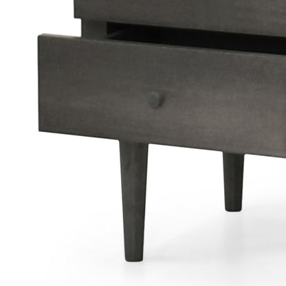 Nystrom - Mid Century Modern 2 Drawer Nightstand - Gray