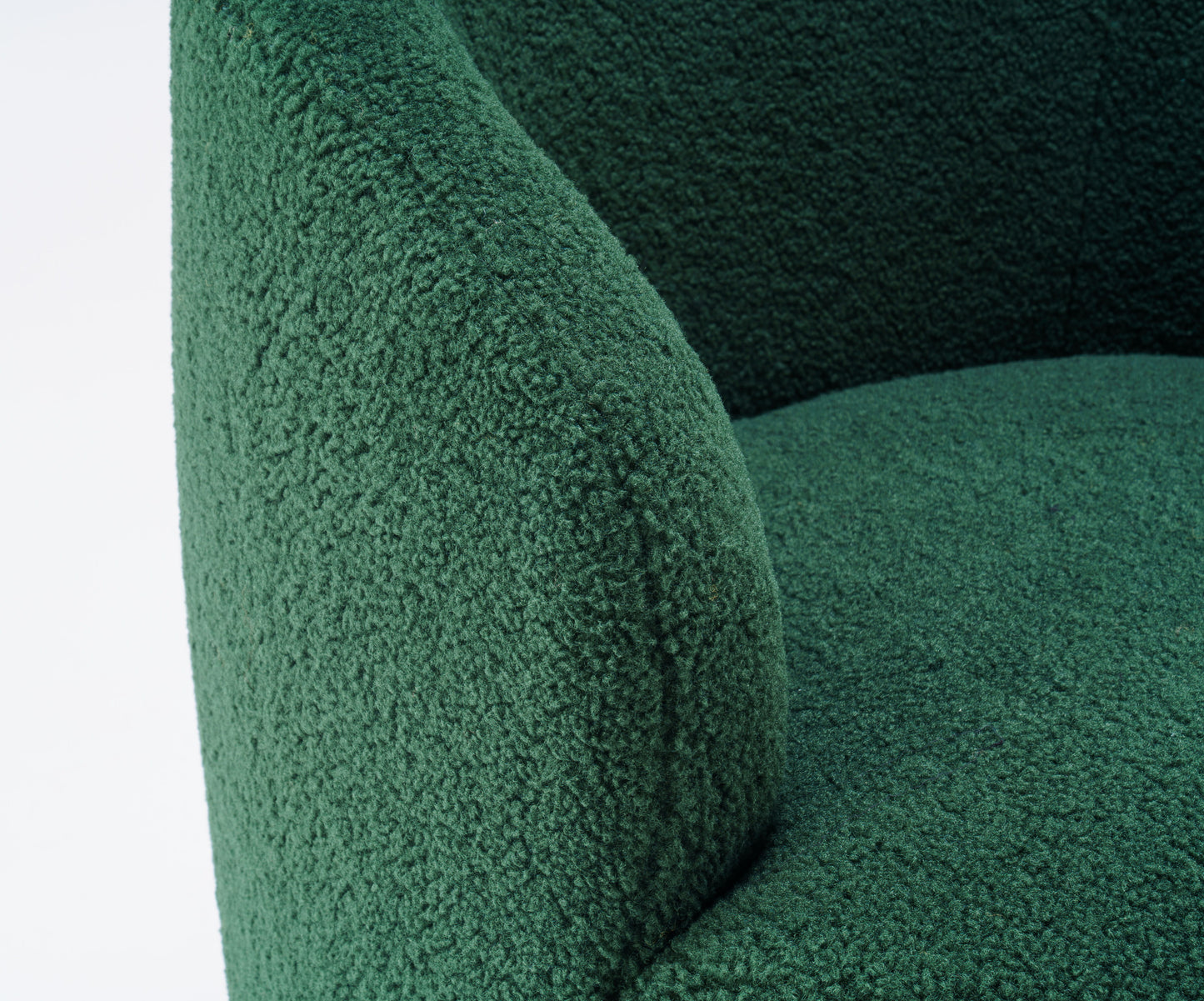 Teddy Fabric Swivel Accent Armchair Barrel Chair With Black Powder Coating Metal Ring - Dark Green