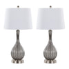 Jenny - Contemporary Table Lamp (Set of 2) - Clear Smokey Crackle / Nickel / White